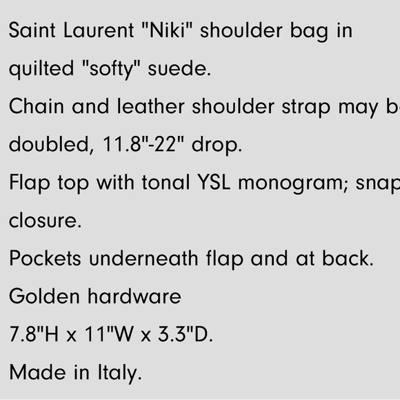 Saint Laurent Suede Niki Bag - Picture 14 of 14